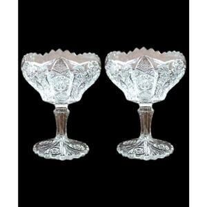 Antique Imperial Glass Company 2 compote bowls | No 505 Bellaire pattern | EUC